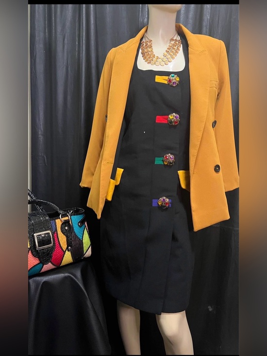 Paul Mayer Jackets & Blazers - Paul Mayer Mustard Yellow Double-Breasted dress